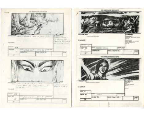 NEVERENDING STORY, THE - Pair of Printed Storyboard SequencesA pair of printed storyboard sequences from Wolfgang Petersen's 
