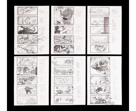 LABYRINTH - Martin Asbury Hand-drawn Pencil-and-ink Storyboards for Battling Humongous in Goblin CityA set of Martin Asbury h