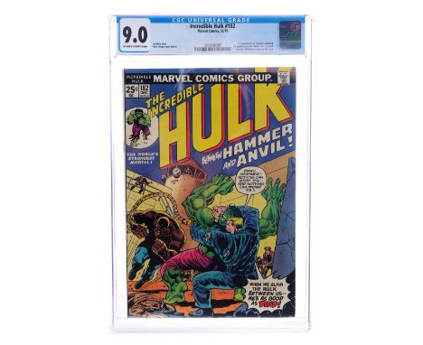 MARVEL COMICS - The Incredible Hulk No. 182 CGC 9.0The Incredible Hulk no. 182 CGC 9.0 published by Marvel Comics in December
