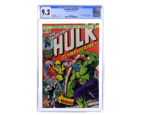 MARVEL COMICS - The Incredible Hulk No. 181 CGC 9.2The Incredible Hulk no. 181 CGC 9.2 published by Marvel Comics in November