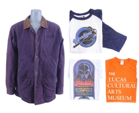 LUCASFILM - Jacket, T-Shirt and Patch SetA jacket, T-shirt and patch set from Lucasfilm. This lot consists of a dark purple c
