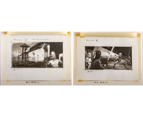 STAR WARS: VARIOUS PRODUCTIONS - Pair of Hand-Drawn Robert Bailey Concept IllustrationsTwo concept illustrations hand-drawn b