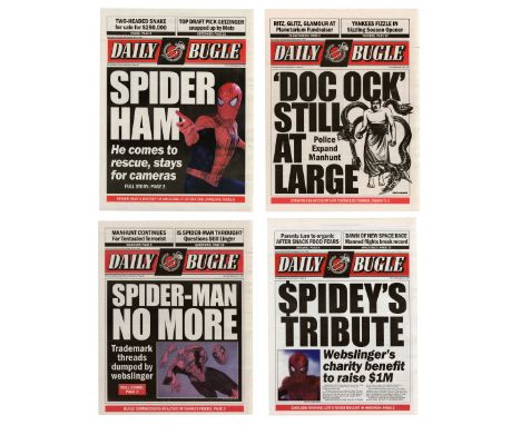 SPIDER-MAN 2 - Set of Four Daily Bugle Newspaper CoversFour Daily Bugle newspaper covers from Sam Raimi's superhero sequel Sp