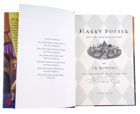 HARRY POTTER FRANCHISE (BOOKS, 1997-2007) - J.K. Rowling-Signed Hardcover Edition of "Harry Potter and The Sorcerer's Stone"A