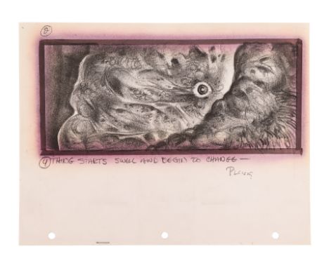 THING, THE - Hand-Drawn Mike Ploog "Thing Starts To Change" StoryboardA storyboard hand-drawn by Mike Ploog for John Carpente