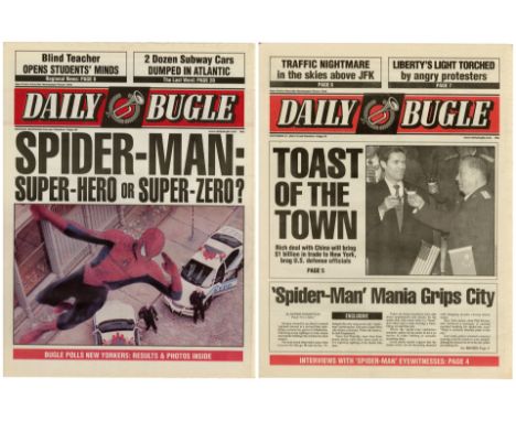 SPIDER-MAN (2002) / SPIDER-MAN 2 (2004) - Pair of Daily Bugle Newspaper CoversTwo Daily Bugle newspaper covers from Sam Raimi