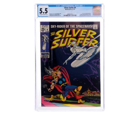 MARVEL COMICS - Silver Surfer No. 4 CGC 5.5Silver Surfer no. 4 CGC 5.5 published by Marvel Comics in February 1969. The issue