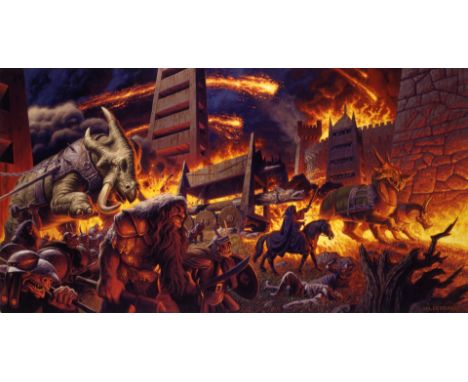 LORD OF THE RINGS FRANCHISE, THE - Greg Hildebrandt-Signed Brothers Hildebrandt "Siege of Minas Tirith II" Giclee with Two Ch