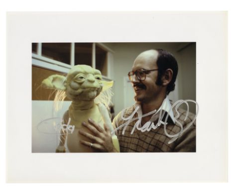 STAR WARS: THE EMPIRE STRIKES BACK (1980) - Yoda Still Autographed by Frank OzA Frank Oz-autographed Yoda photo from behind-t