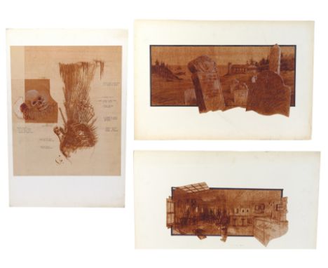 THE GOONIES - Set of Three Hand-Illustrated Jack Johnson Concept Art BrownlinesThree concept art brownlines hand-illustrated 