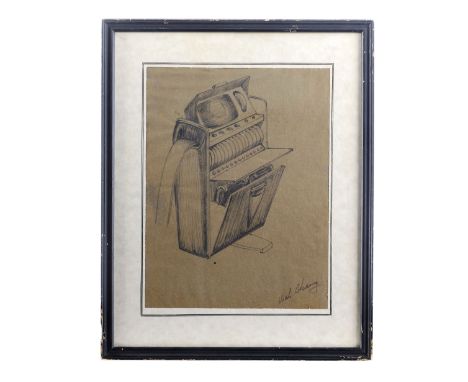 STAR TREK - Framed Hand-Drawn Wah Chang Tricorder Concept IllustrationA framed tricorder concept illustration hand-drawn by W