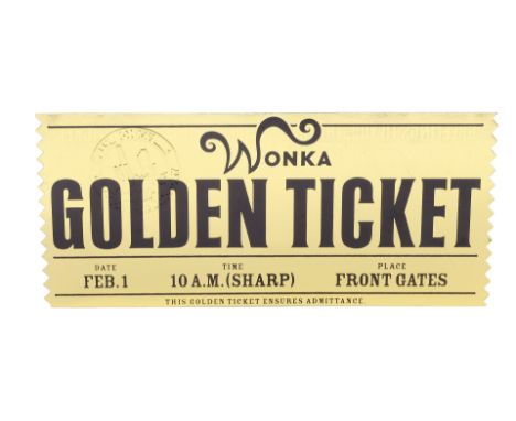 CHARLIE AND THE CHOCOLATE FACTORY - Golden TicketA golden ticket from Tim Burton's family fantasy film Charlie and The Chocol