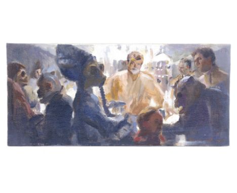 STAR WARS ART: VISIONS (2010) - Hand-Painted Study for Visions Illustration Featuring George Lucas and Jonathan Rinzler by Pa