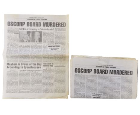 SPIDER-MAN - "Oscorp Board Murdered" Daily Bugle Newspaper CoverA Daily Bugle newspaper cover headlined "Oscorp Board Murdere