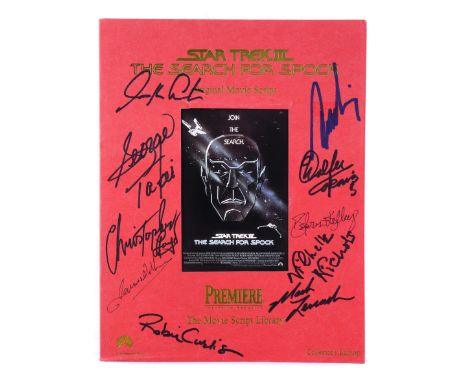 STAR TREK III: THE SEARCH FOR SPOCK - Cast-Signed ScriptA cast-signed script from Leonard Nimoy's sci-fi sequel Star Trek III