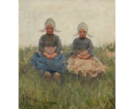 ROBERT GEMMELL HUTCHISON R.B.A., R.O.I., R.S.A., R.S.W. (SCOTTISH 1860-1936) ON THE DUNES HOLLAND Signed and inscribed 'Volen