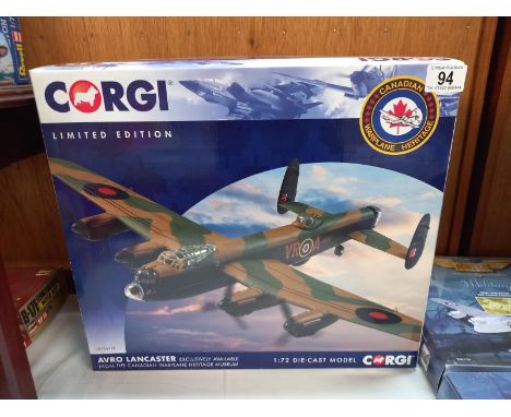 A boxed corgi limited edition US32622F Avro Lancaster Canadian warplane heritage museum 1:72 