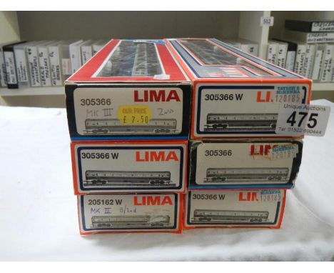 6 Lima H0/00 gauge intercity coaches