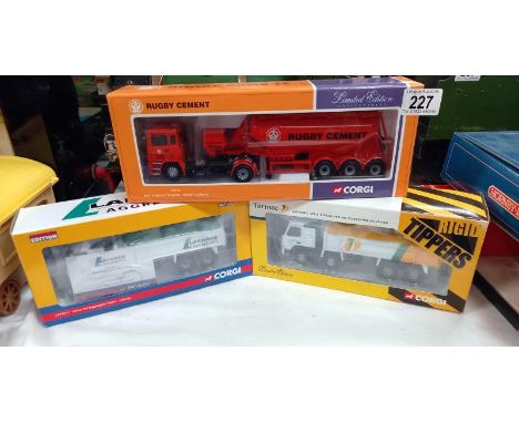 3 Corgi Classics lorries, CC13511 Laforge, CC13502 Tarmac, 74901 Rugby cement 