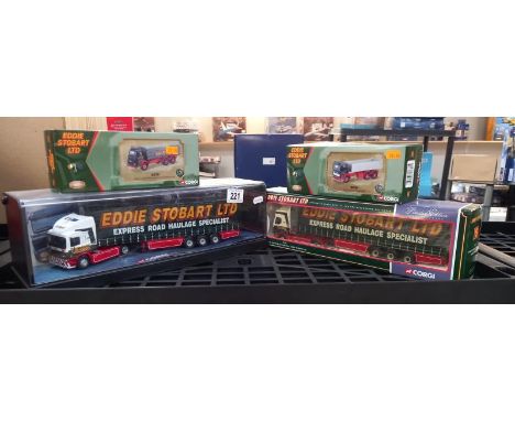 4 Corgi Eddie Stobart lorries, 21601, 23602, 75601, 75201