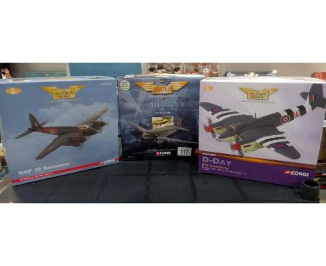 3 boxed Corgi aviation archive, AA 32809, AA32812, SCALE 1:72, 47106 SCALE 1:144