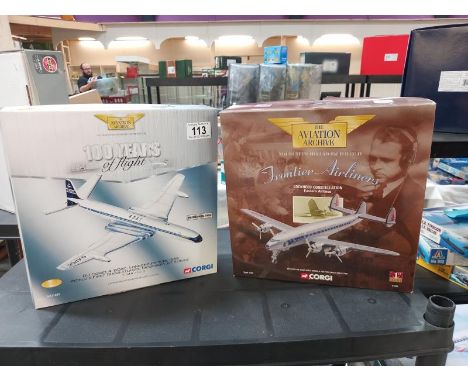 2 boxed corgi aviation archive no AA31403, 47507 DH comet and lockheed 1:144 scale