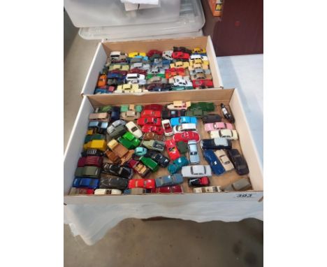 2 trays of plastic H0/00 gauge model cars by Wiking &amp; Bretina etc