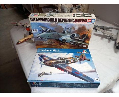 A Tamiya and Italeri model aircraft kits