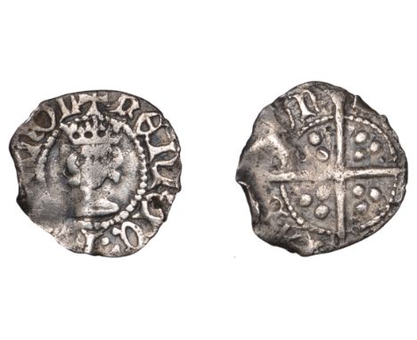 Henry IV (1399-1413), Light coinage, Halfpenny, London, no marks by crown, narrow bust, 0.40g/7h (Withers 1; N 1366; S 1737).