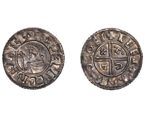 Æthelred II (978-1016), Penny, Small CRVX type, York, Leofstan, lefstan m¯o eofi, two pellets by c in first quarter, 1.10g/2h