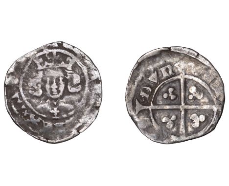 Edward III (1327-1377), Post-Treaty period, Penny, Durham, Bp Hatfield, ‘lis’ on breast, 1.01g/8h (Allen 152 var.; N 1298; S 
