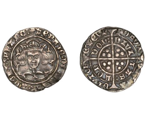 Henry VI (First reign, 1422-1461), Leaf-Pellet issue, Class C, Groat, London, mm. cross IIIb on obv. only, leaf on neck, fleu