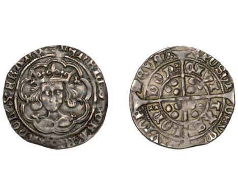 Henry VI (First reign, 1422-1461), Leaf-Trefoil issue, Class A, Groat, London, mm. cross IIIb both sides, leaf on breast, rea