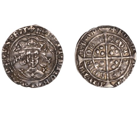 Henry VI (First reign, 1422-1461), Leaf-Trefoil issue, Class A, Groat, London, mm. crosses IIIb/V (over IIIb), leaf on breast