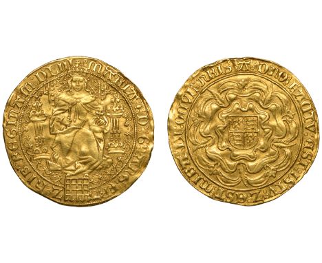 Mary (1553-1554), Fine Sovereign of 30 Shillings, mdliii [1553], mm. pomegranate (unaltered), double annulet stops, 15.25g/11
