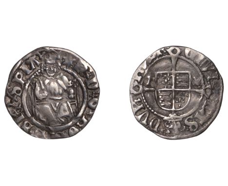 Henry VIII (1509-1547), Second coinage, Penny, Sovereign type, Durham, mm. star on obv. only, tw by shield, Cardinal’s hat be