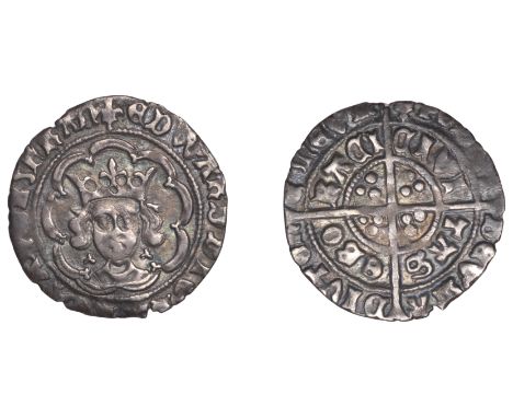 Edward IV (First reign, 1461-1470), Light coinage, Halfgroat, York, mm. lis, trefoils by neck, trefoils on cusps, 1.44g/1h (D