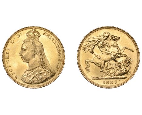 Victoria (1837-1901), Sovereign, 1887, Jubilee (M 125D; S 3866). Light bagmarks, otherwise brilliant and virtually as struck 