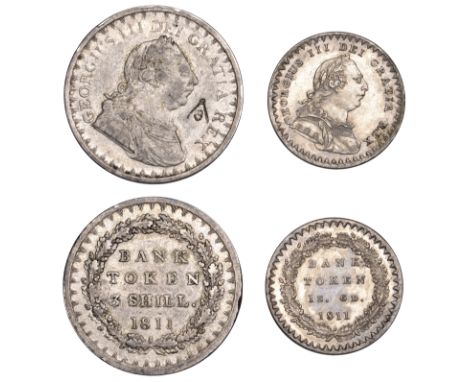 George III, Bank of England, Three Shillings, Eighteen Pence, both 1811 (S 3769, 3771) [2]. Good fine and extremely fine, fir