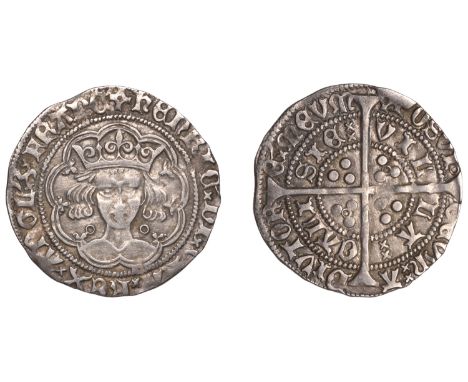 Henry VI (First reign, 1422-1461), Annulet issue, Groat, Calais, mm. pirced cross reads angl, no fleur on breast, 3.80g/4h (W
