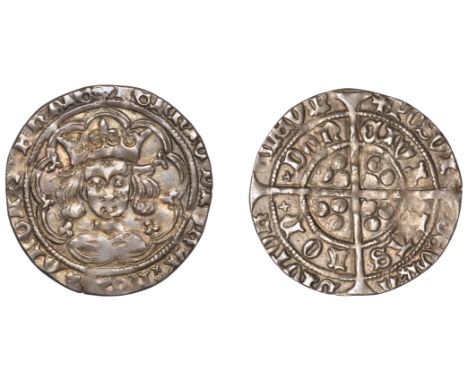 Henry VI (First reign, 1422-1461), Trefoil issue, Class C, Groat, London, mm. crosses IIIb/V, trefoils on cusps at shoulders 