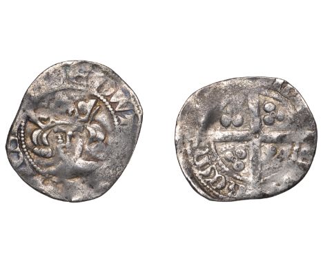 Edward III (1327-1377), Florin coinage, Penny, Durham, Bp Hatfield, type D3/Pre-Treaty series A mule, mm. cross, rev. reads v