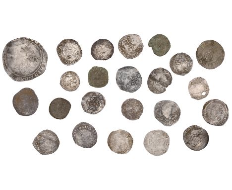 James I, Second coinage, Halfgroat, mm. lis, 0.98g/1h (S 2659); Charles I, Halfgroat, Gp D, mm. crown, no inner circles, 0.99