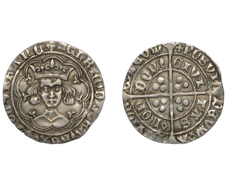 Henry VI (First reign, 1422-1461), Pinecone-Mascle issue, Groat, London, mm. crosses IIIa/V, pinecone after henric, di, gra, 