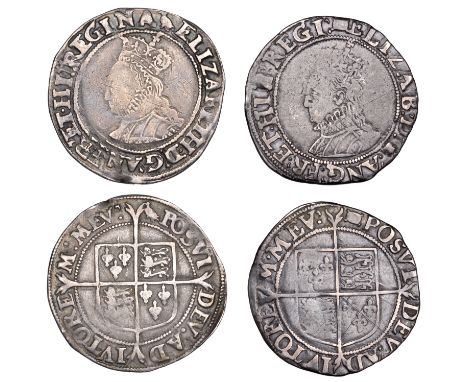 Elizabeth I, Shillings (2), Third issue, mm. martlet, bust 3C, 6.03g/6h (N 1985; S 2549); Sixth issue, mm. woolpack, bust 6B,