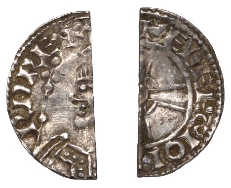 Edward the Confessor (1042-1066), Cut Halfpenny, Expanding Cross type [Light issue], Thetford (?), Æthelsige, egelsi on [ –––