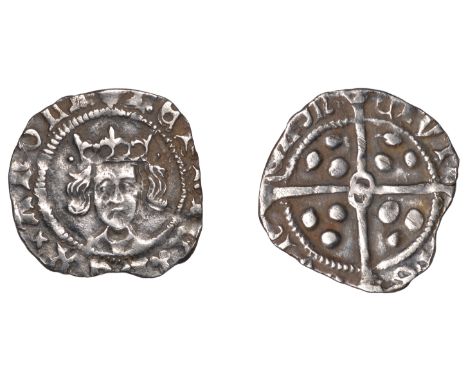 Henry VI (First reign, 1422-1461), Leaf-Pellet issue, Penny, Durham, pellets by crown, interlaced rings on rev., 0.87g/2h (Du
