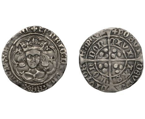 Henry VI (First reign, 1422-1461), Leaf-Trefoil issue, Class A, Groat, London, mm. crosses IIIb/V, leaf on breast, reads fran
