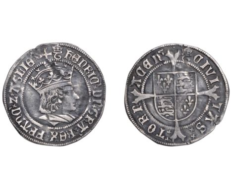 Henry VIII (1509-1547), First coinage, Groat, Tournai, mm. crowned cursive t, reads aglie, civitas tornacen, 2.72g/8h (N –; S