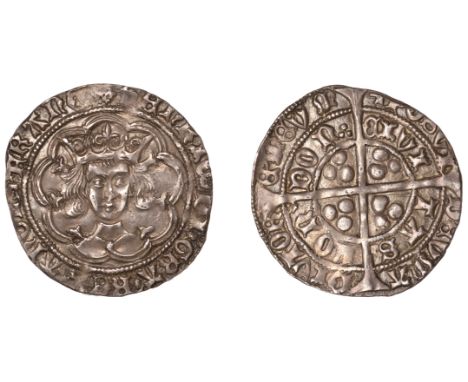 Henry VI (First reign, 1422-1461), Leaf-Trefoil issue, Class A, Groat, London, mm. crosses IIIb/V, leaf on breast and after h